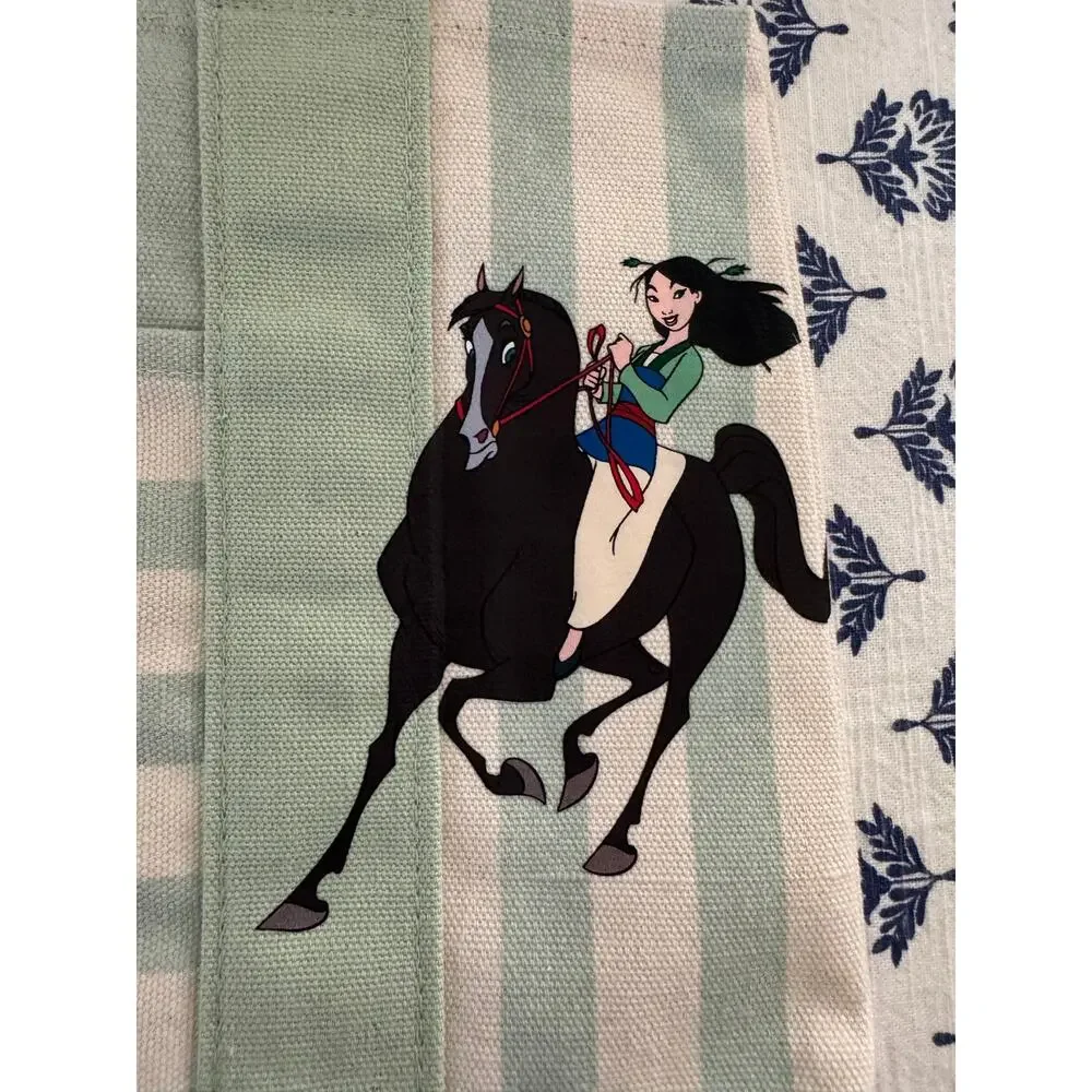 Disney Mulan Double Sided Striped Custom Made Trader Joes Mini Tote